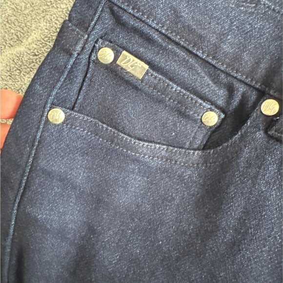Dg2 By Diane Gilman Womens Dark Blue Denim Bermuda Shorts Size 10 Cotton Blend - Picture 5 of 5